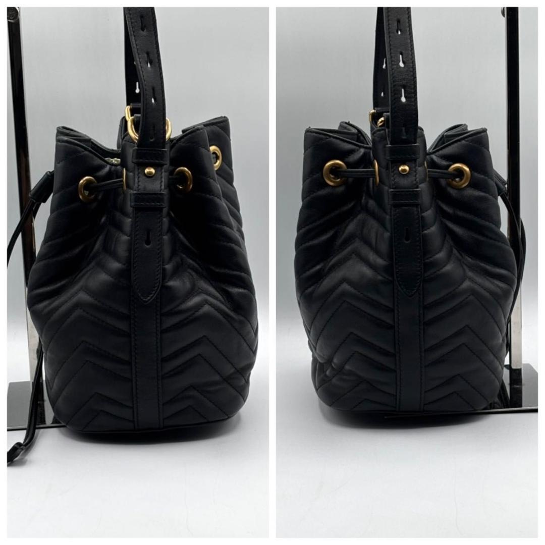 グッチ GG マーモント ハート ショルダーバッグ 20㎝ 2way 巾着 黒