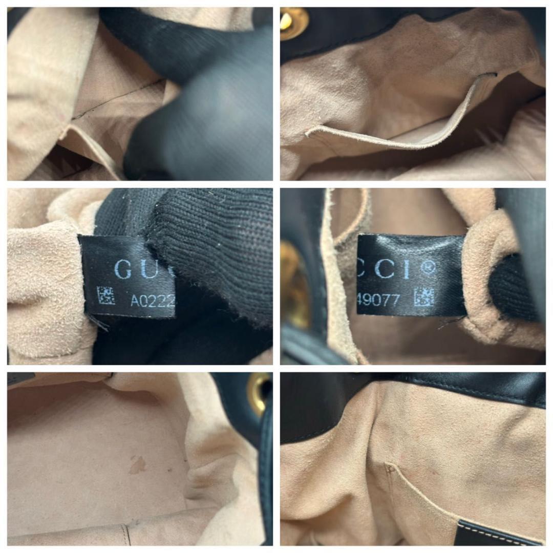 グッチ GG マーモント ハート ショルダーバッグ 20㎝ 2way 巾着 黒