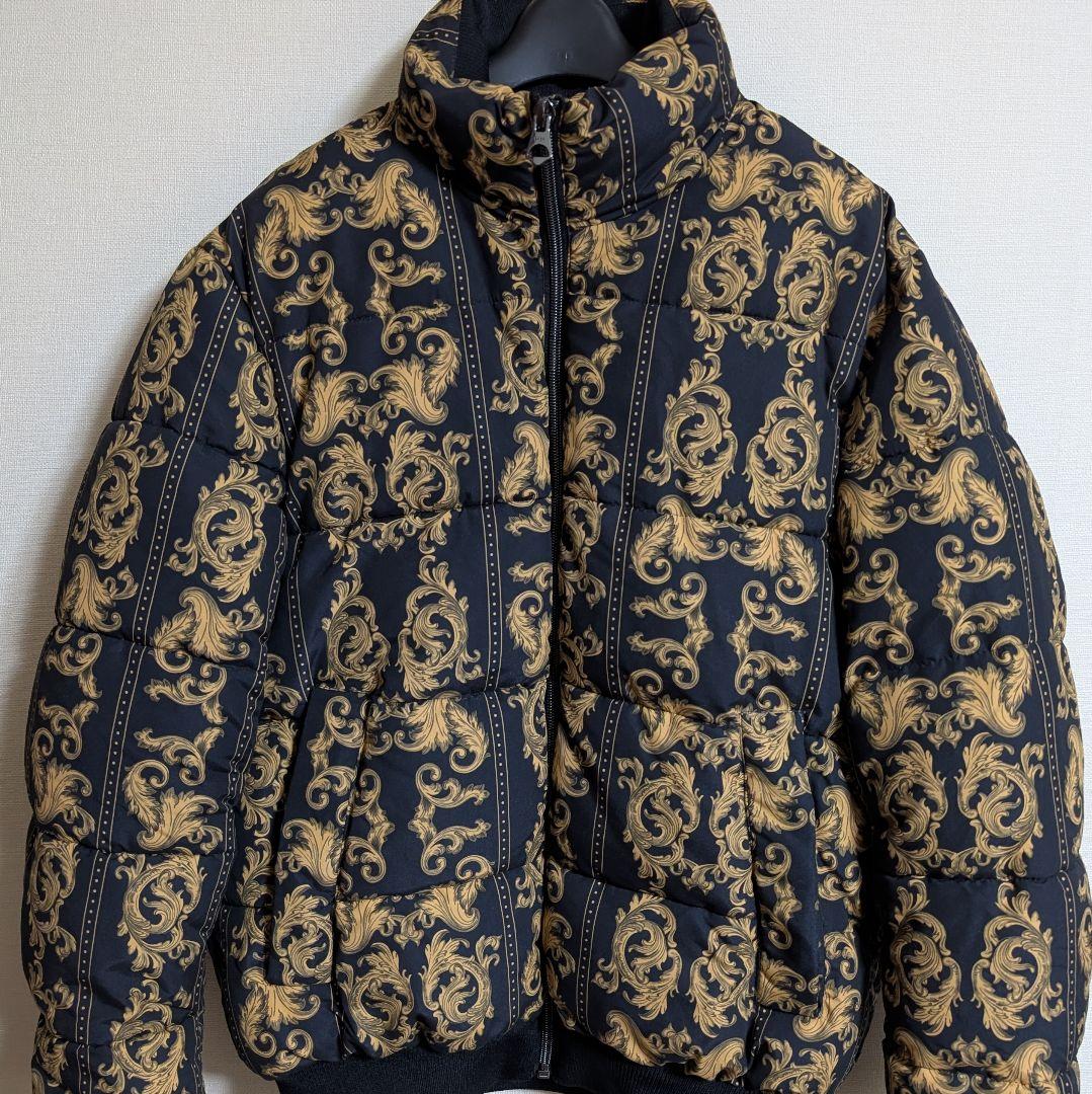 ZARA バロック調 パフジャケット 総柄 ダウンジャケット メンズS