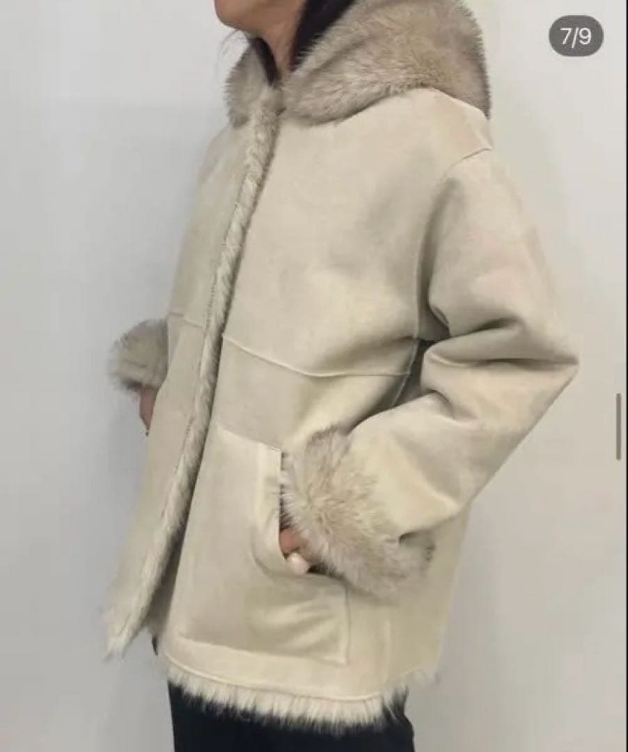 ジャケット・アウター think fur gradation fur foody jacket