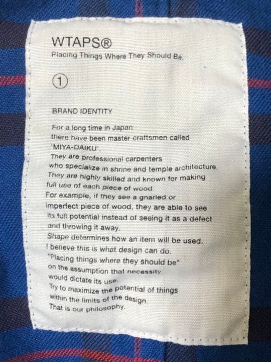 新品・未使用　WTAPS 長袖　シャツ　ワンピース　日本製