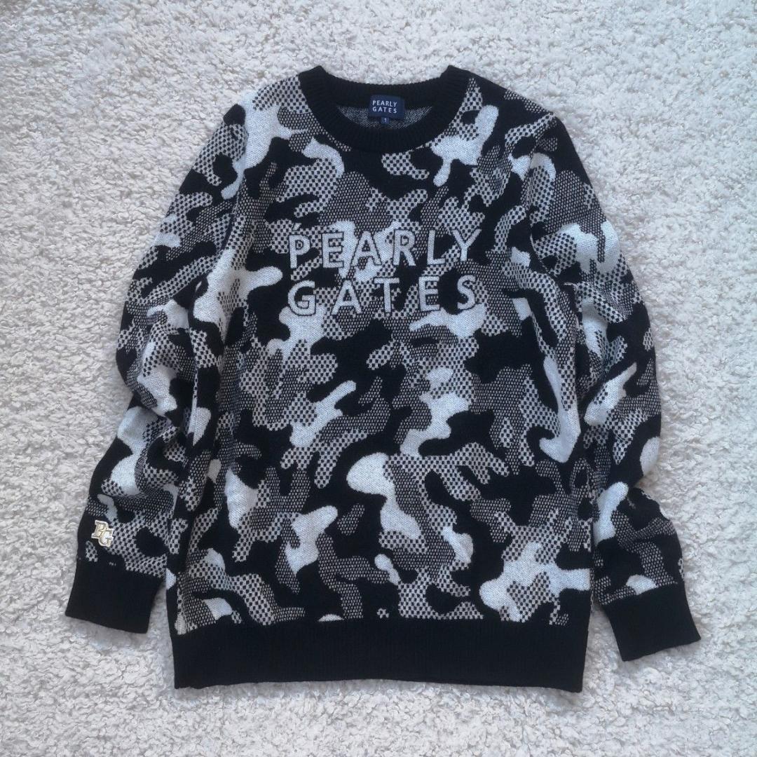 ハルるん様！パーリーゲイツ　ブラックカモフラニット　カシミヤ混　上田桃子プロ着用