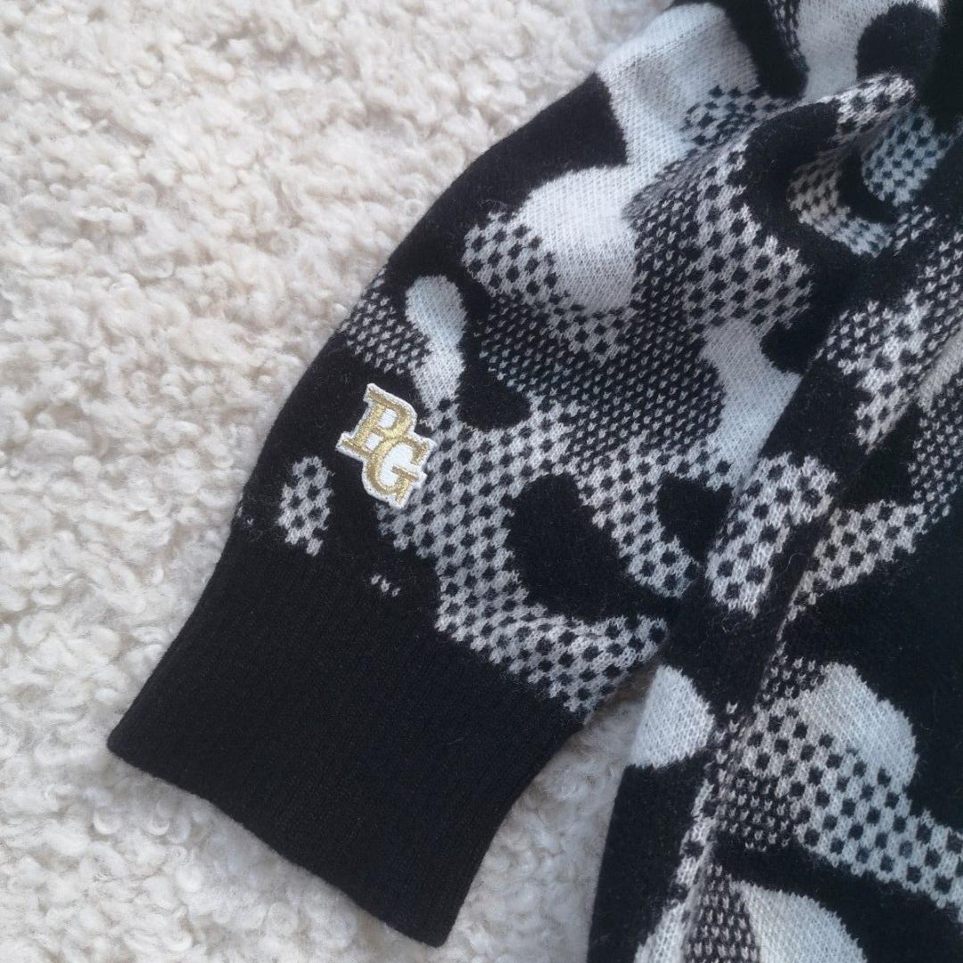 ハルるん様！パーリーゲイツ　ブラックカモフラニット　カシミヤ混　上田桃子プロ着用