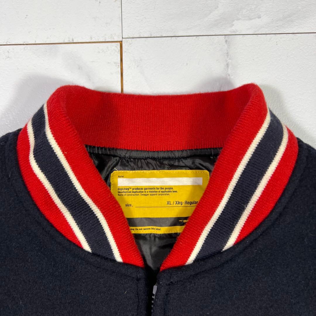 swagger スワッガー レザー切り替え スタジャン サガラ刺繍 XL