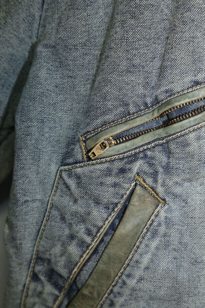 GUESS 1986’s デニム×レザージャケットXL バックトゥザフューチャー