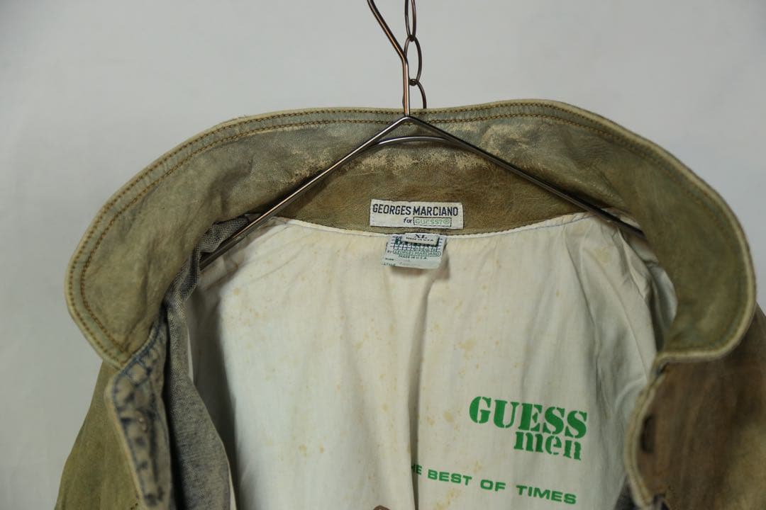 GUESS 1986’s デニム×レザージャケットXL バックトゥザフューチャー