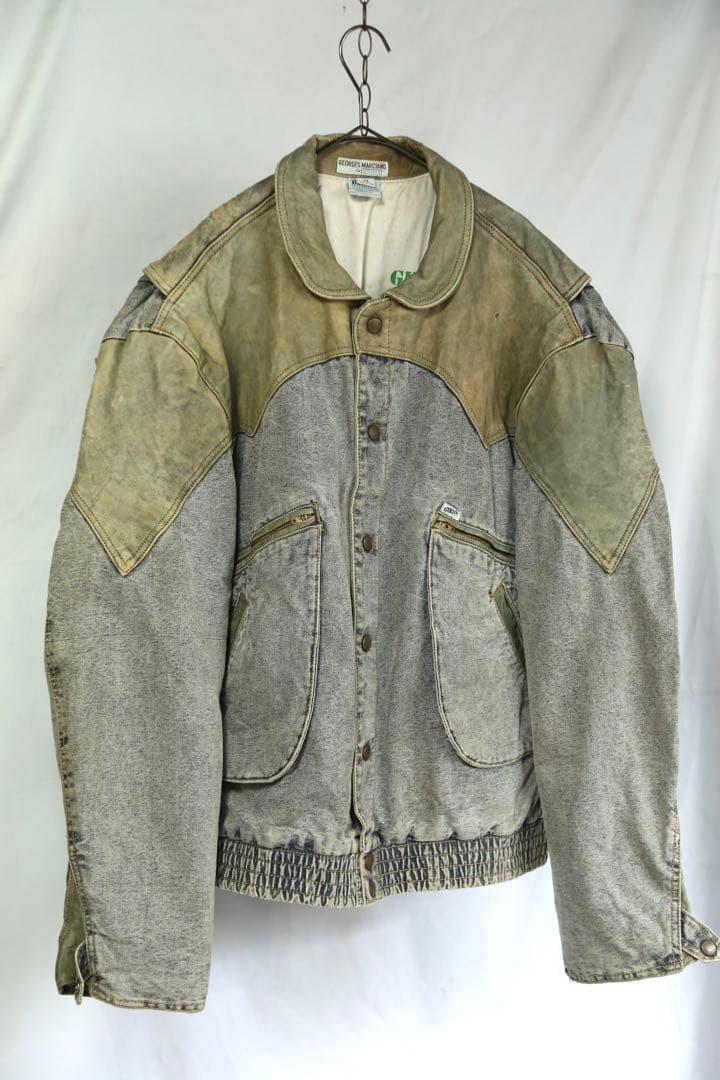 GUESS 1986’s デニム×レザージャケットXL バックトゥザフューチャー