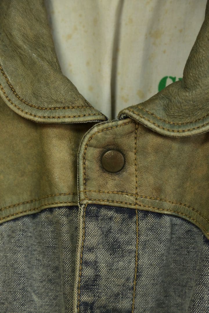GUESS 1986’s デニム×レザージャケットXL バックトゥザフューチャー