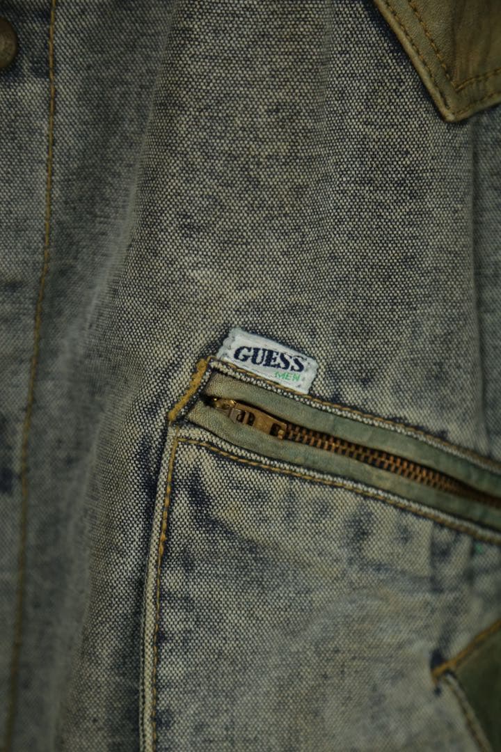 GUESS 1986’s デニム×レザージャケットXL バックトゥザフューチャー