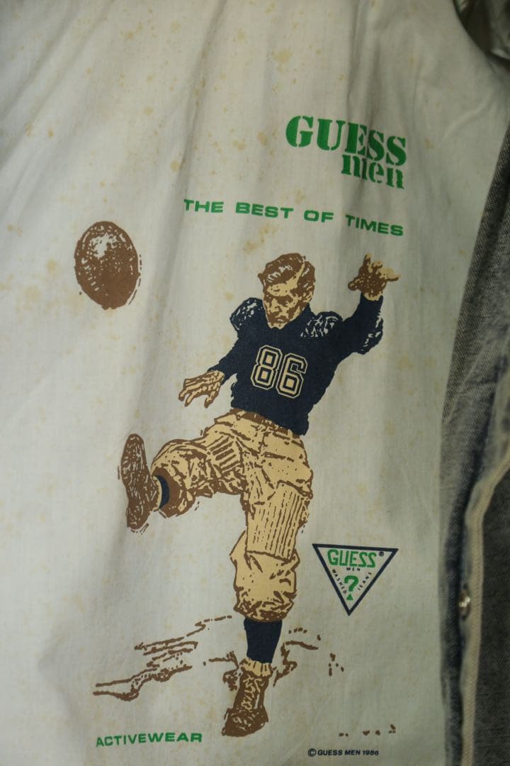 GUESS 1986’s デニム×レザージャケットXL バックトゥザフューチャー