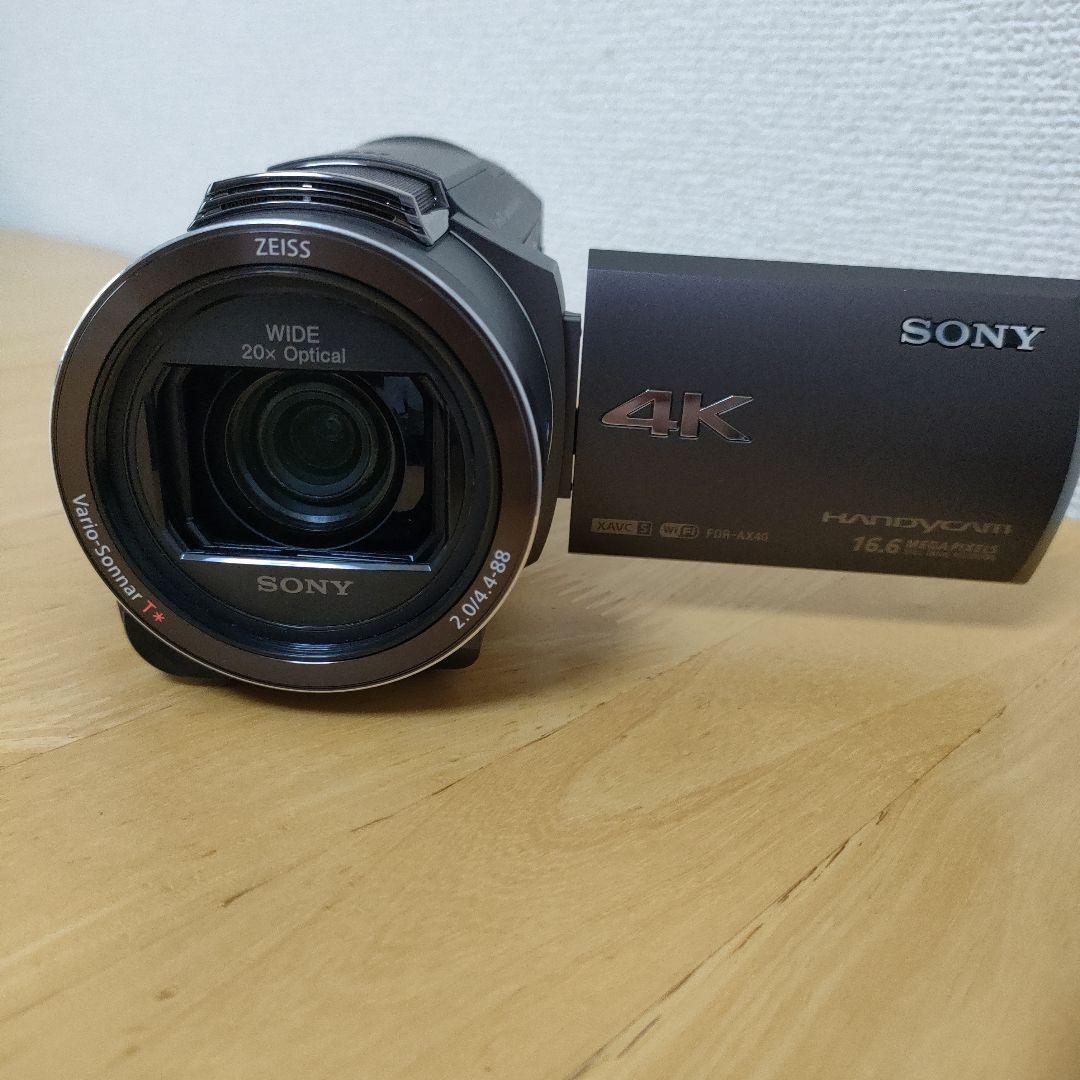 ソニー4Kビデオカメラ SONY FDR-AX40　バッテリー2個
