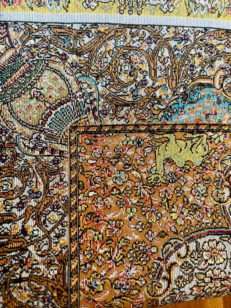 イラン、シルク銀柑シルクラグ/サイズ：60x90cm…..mp2。