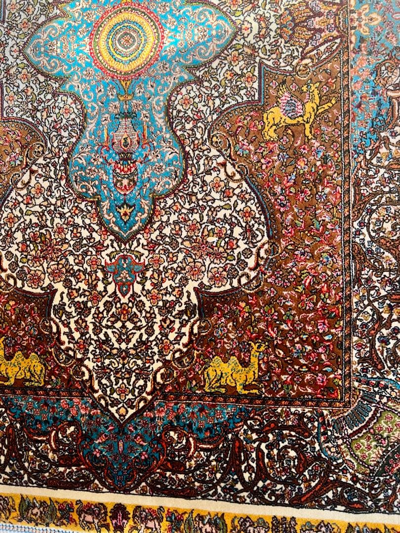 イラン、シルク銀柑シルクラグ/サイズ：60x90cm…..mp2。