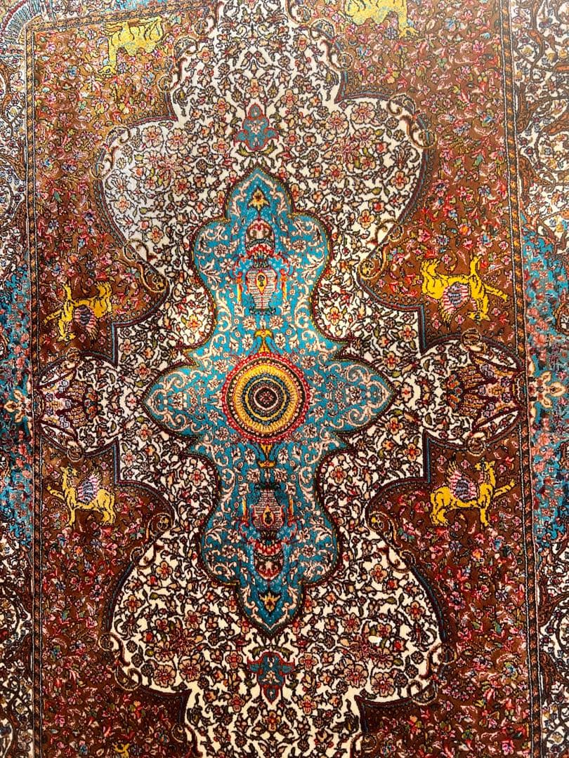 イラン、シルク銀柑シルクラグ/サイズ：60x90cm…..mp2。