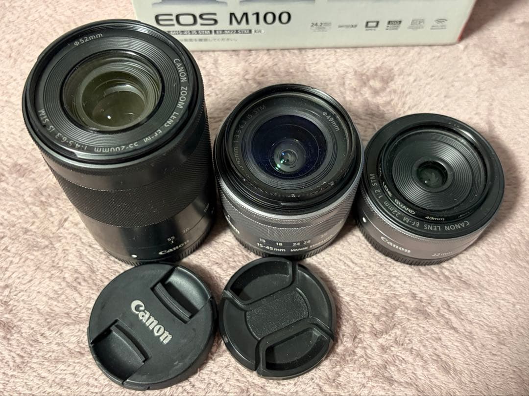 CanonキャノンEOSM100ダブルレンズキット＋望遠ズームレンズ