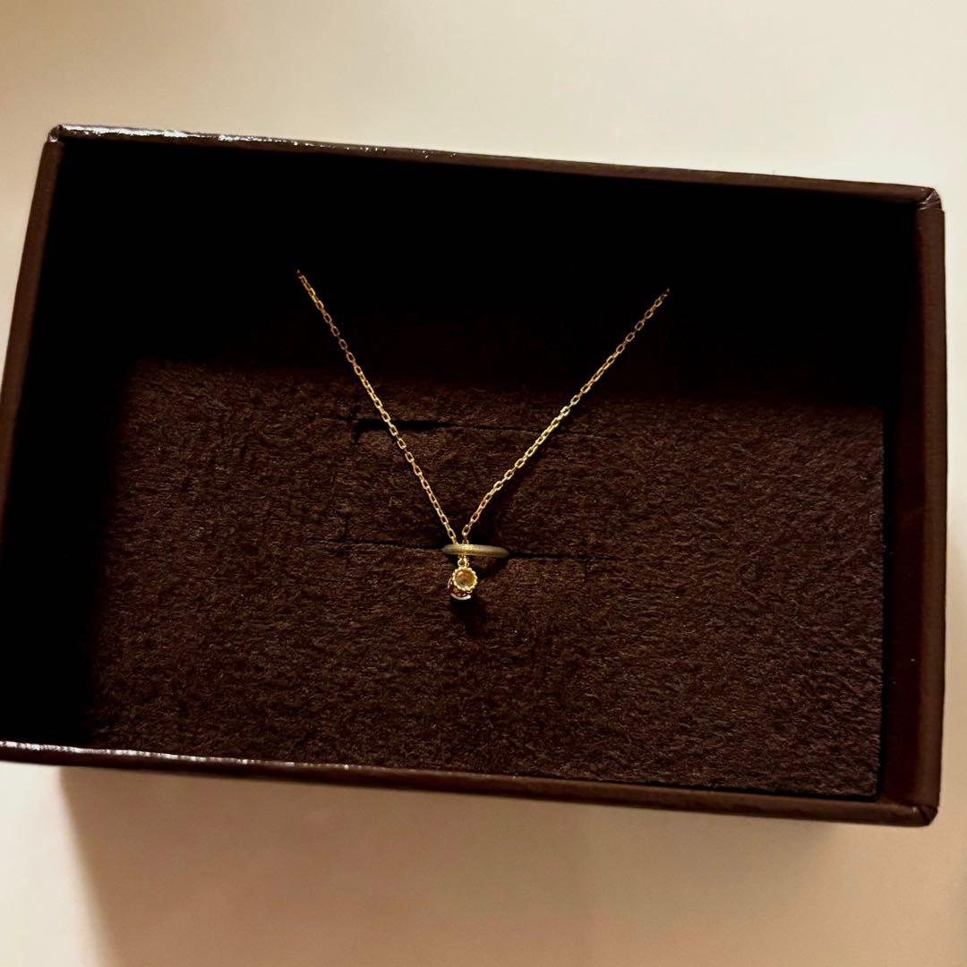 agate K18 一粒ダイヤ　ネックレス　0.05ct