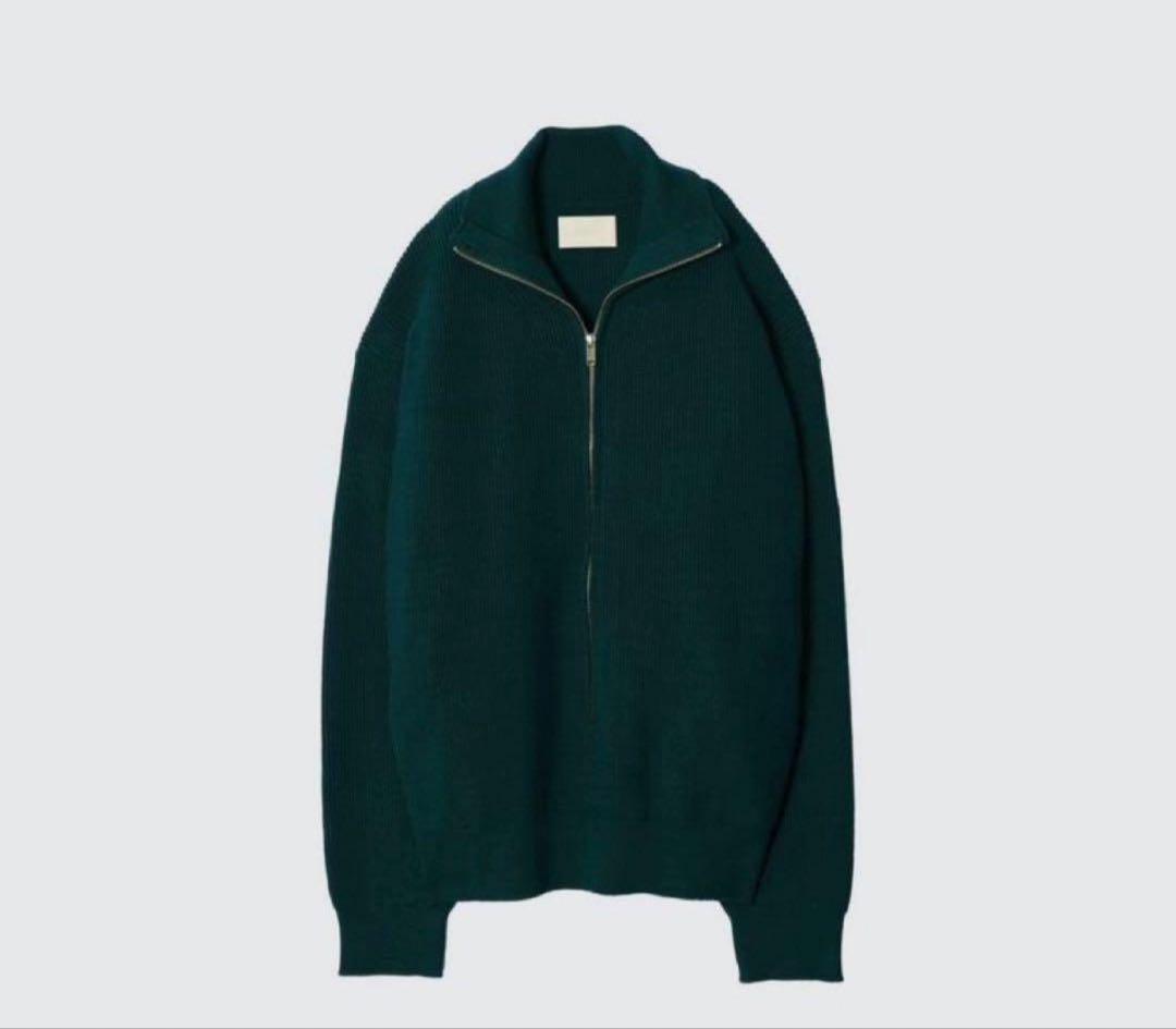 トップス yoke 3/4 Front Zip Highneck Rib Sweater