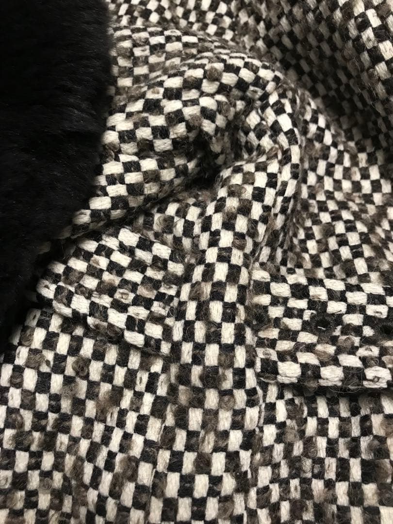 ARMANI COLLEZIONI イタリア製一松柄ファー付きコート 40