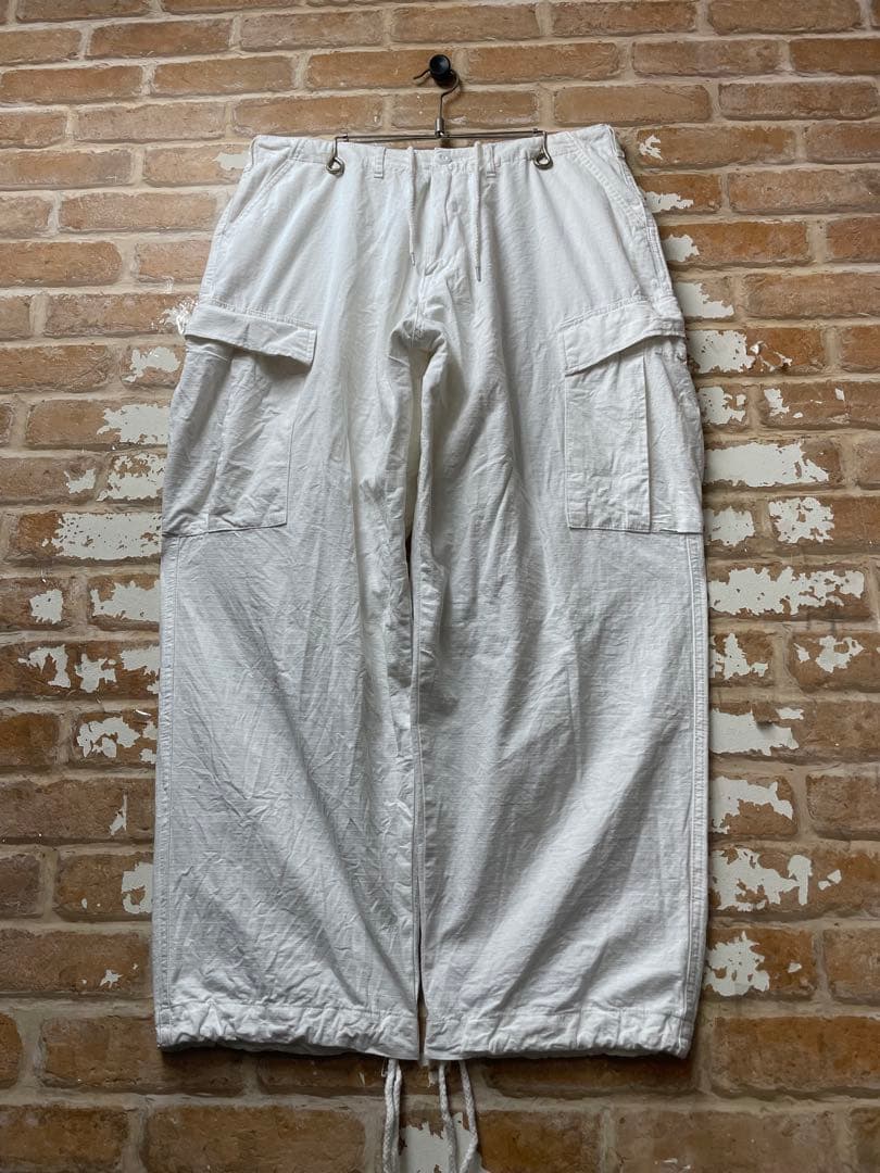 カーゴパンツ スノーカモ　ミリタリーパンツ　リップストップ　白　軍パン　古着