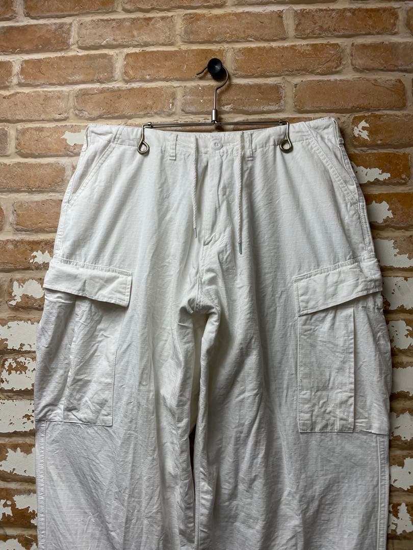 カーゴパンツ スノーカモ　ミリタリーパンツ　リップストップ　白　軍パン　古着