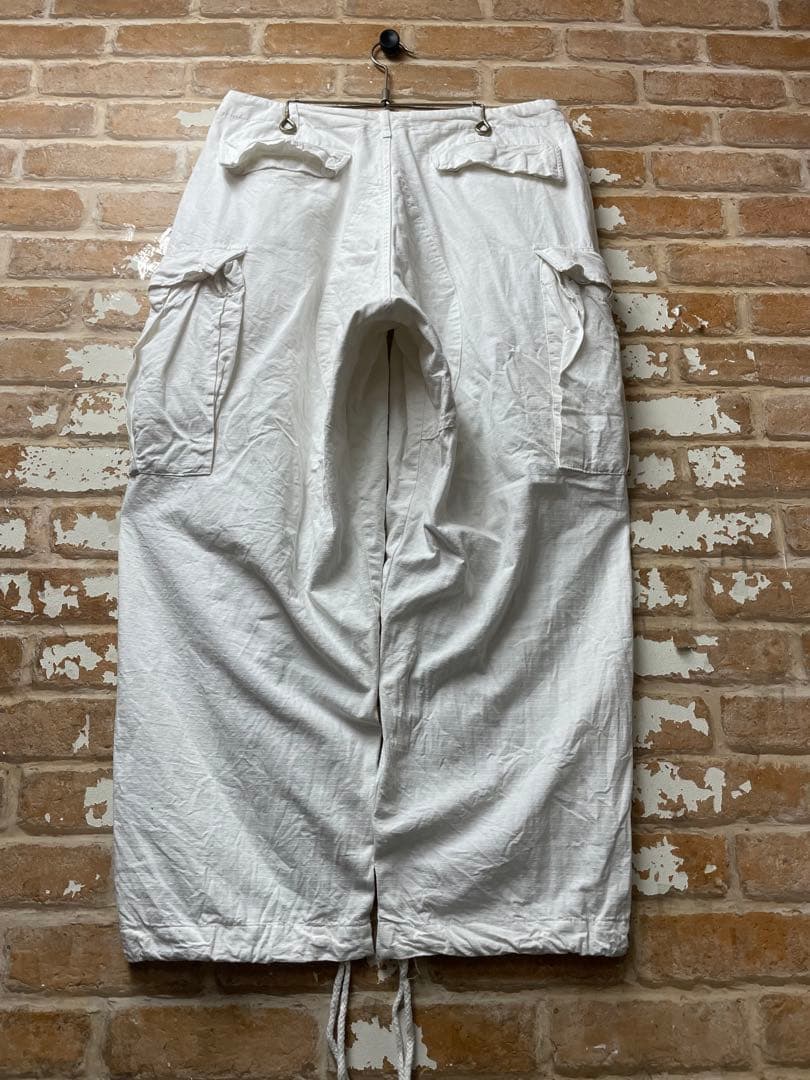カーゴパンツ スノーカモ　ミリタリーパンツ　リップストップ　白　軍パン　古着