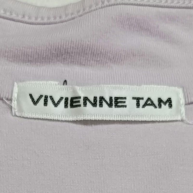 ヴィヴィアンタム VIVIENNE TAM チャイナネック刺繍カットソー 紫 M