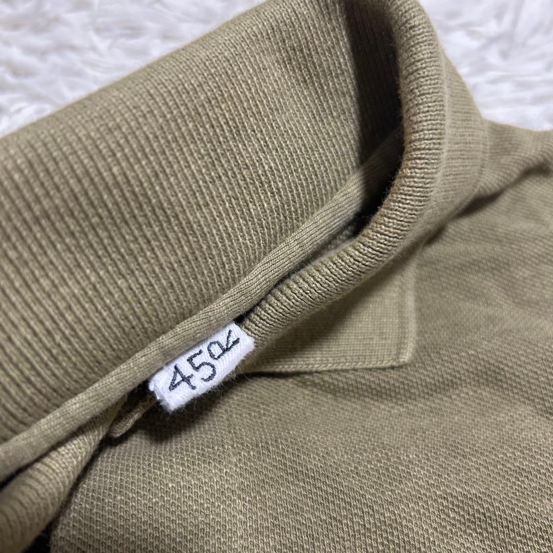 良品✨45R ジンバカノコの33色馬ポロ R刺繍 ゆったり ポロシャツ カーキ