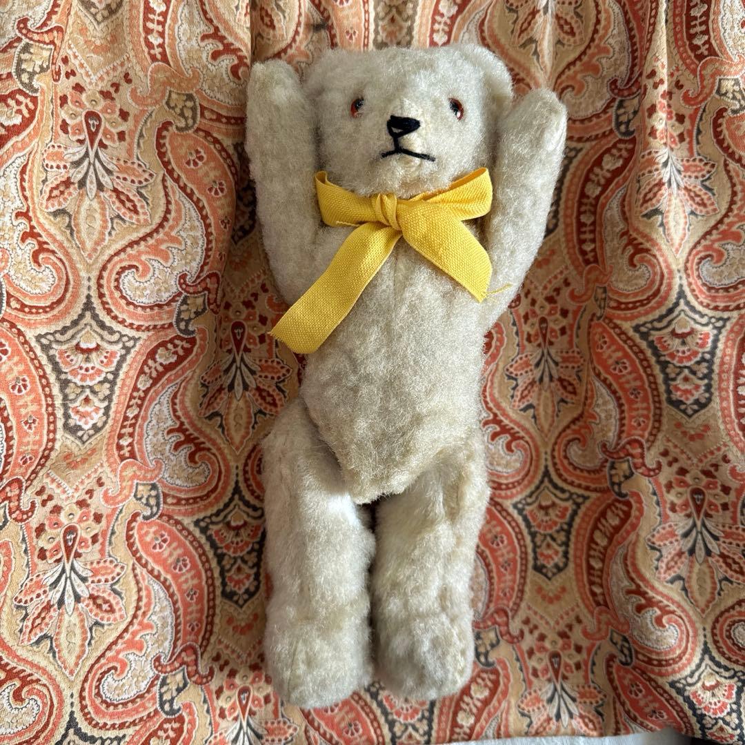 ドイツヴィンテージベア　ピーナッツベア　ホワイト　ドイツアンティークベア