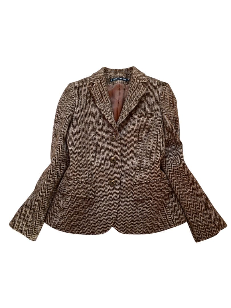 【美品】Ralph Lauren ベスト付き ヘリンボーン テーラードジャケット