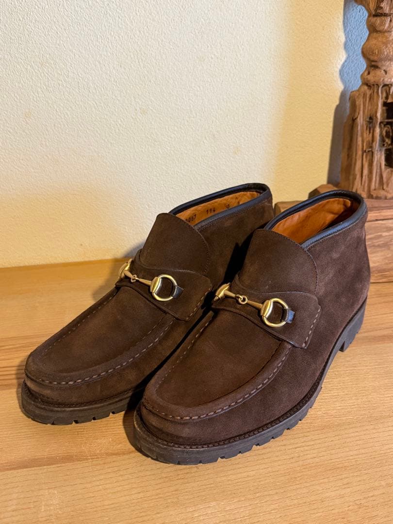 Gucci グッチ ビットモカシン ブーツ スウェード