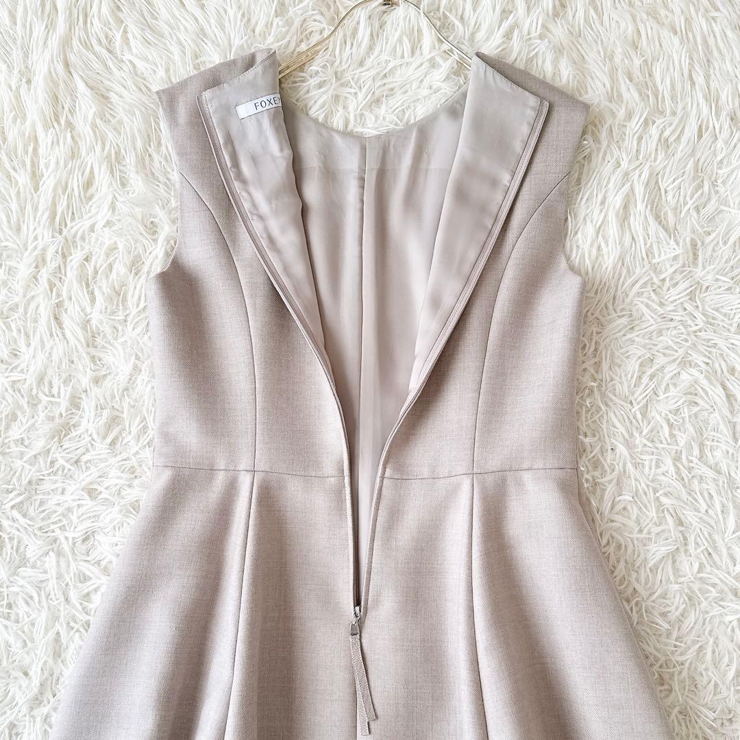 フォクシー✨レディブーケ ワンピース ノースリーブ グレージュ 定価14万 40