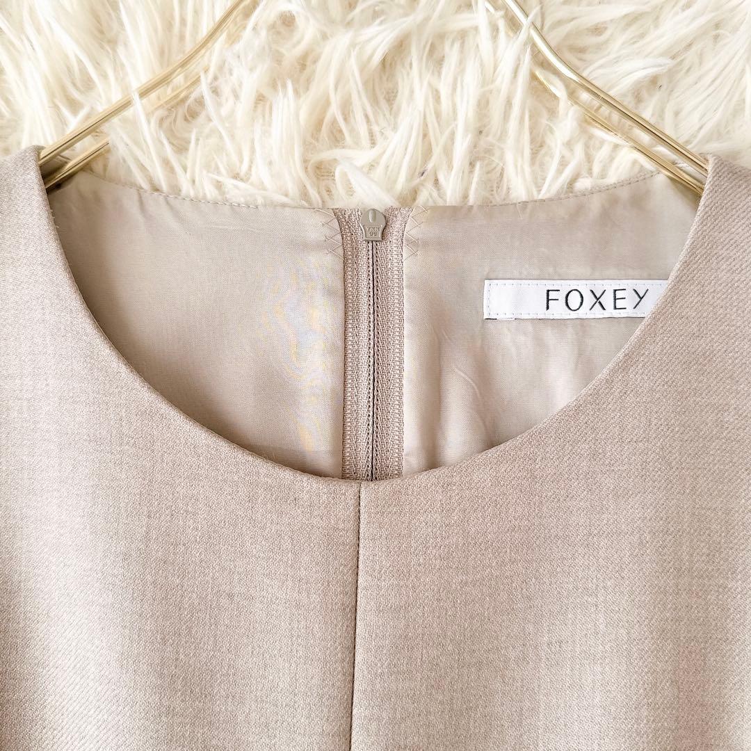 フォクシー✨レディブーケ ワンピース ノースリーブ グレージュ 定価14万 40