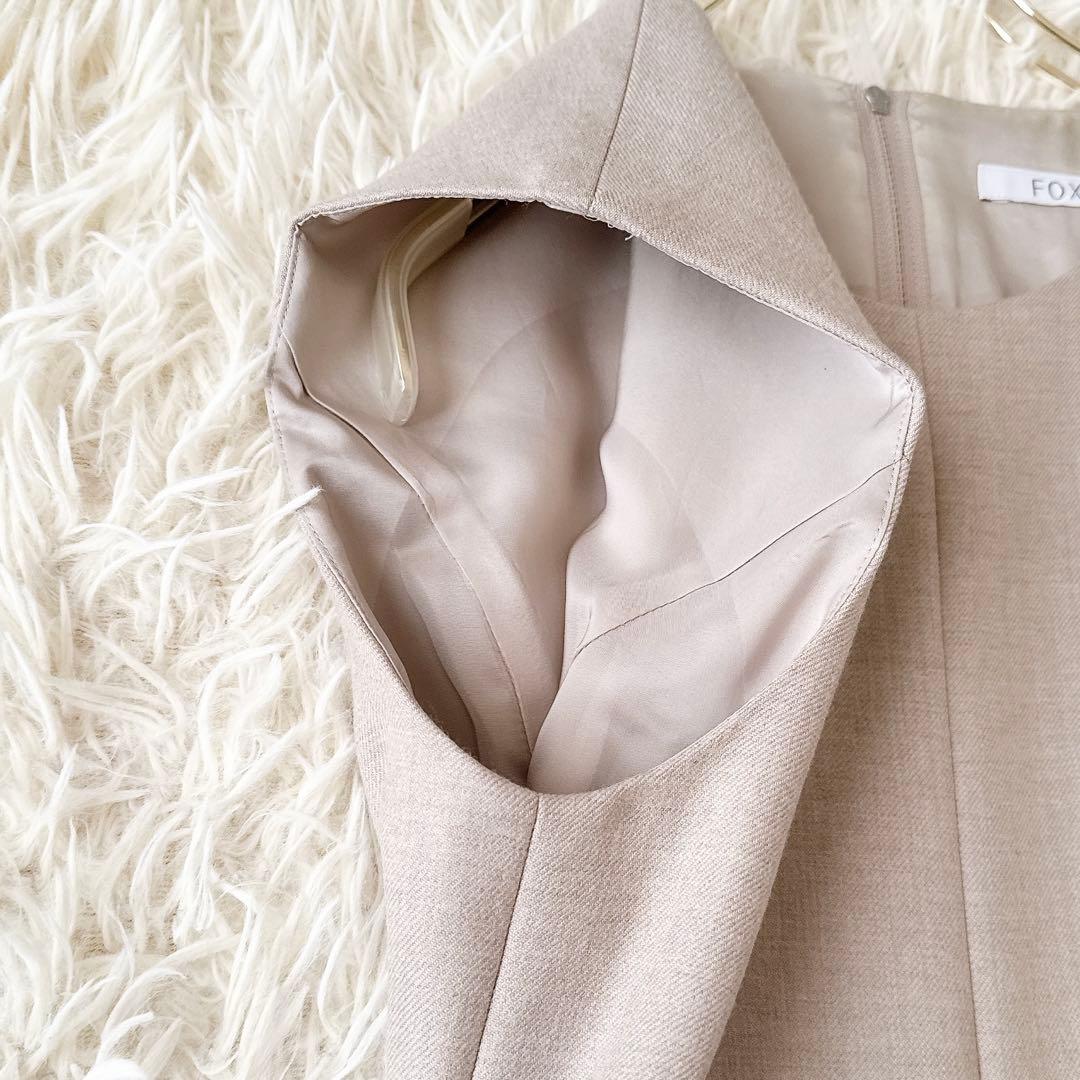 フォクシー✨レディブーケ ワンピース ノースリーブ グレージュ 定価14万 40