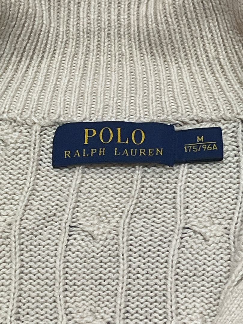 POLO RALPH LAUREN ハーフジップ ケーブルニット シルク100%