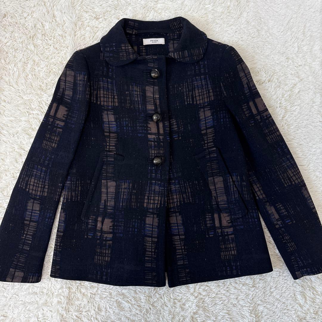 A.RバージンウールジャケットXL 総柄　球状・ロゴB ベルト