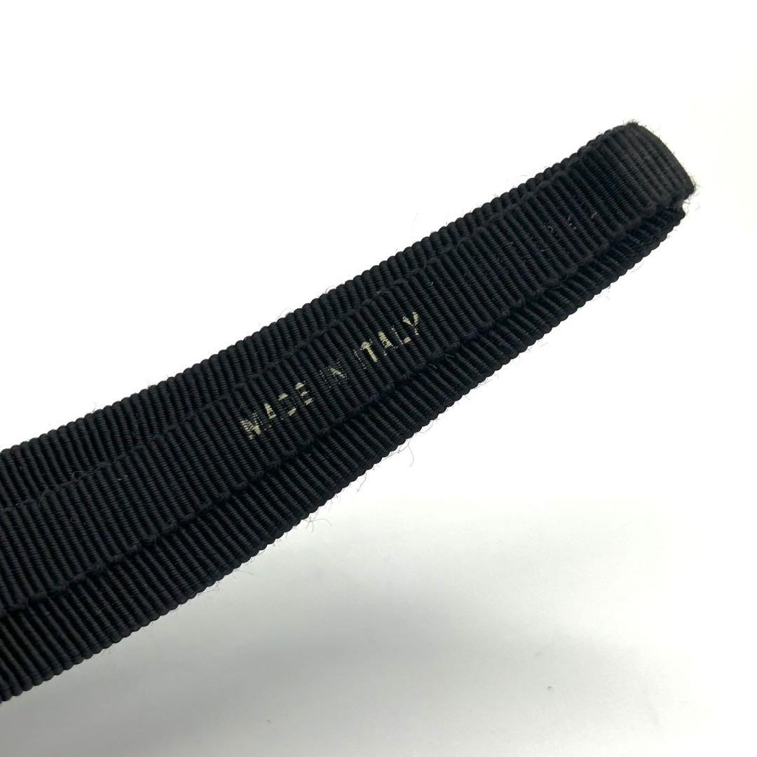 未使用 フェラガモ カチューシャ ブラック ヴァラ リボン ロゴ金具 黒色