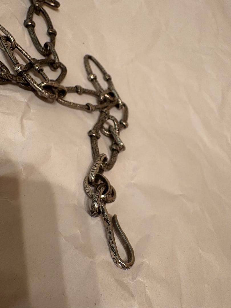 希少! ヴィンテージ 唐草彫り ウォレットチェーン アンティーク