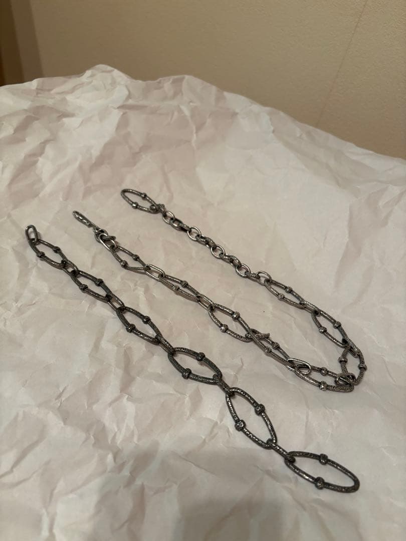 希少! ヴィンテージ 唐草彫り ウォレットチェーン アンティーク