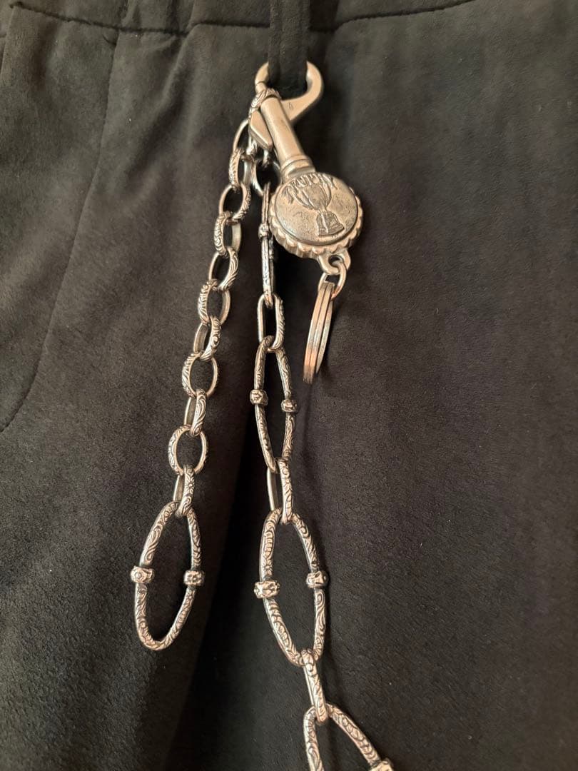 希少! ヴィンテージ 唐草彫り ウォレットチェーン アンティーク