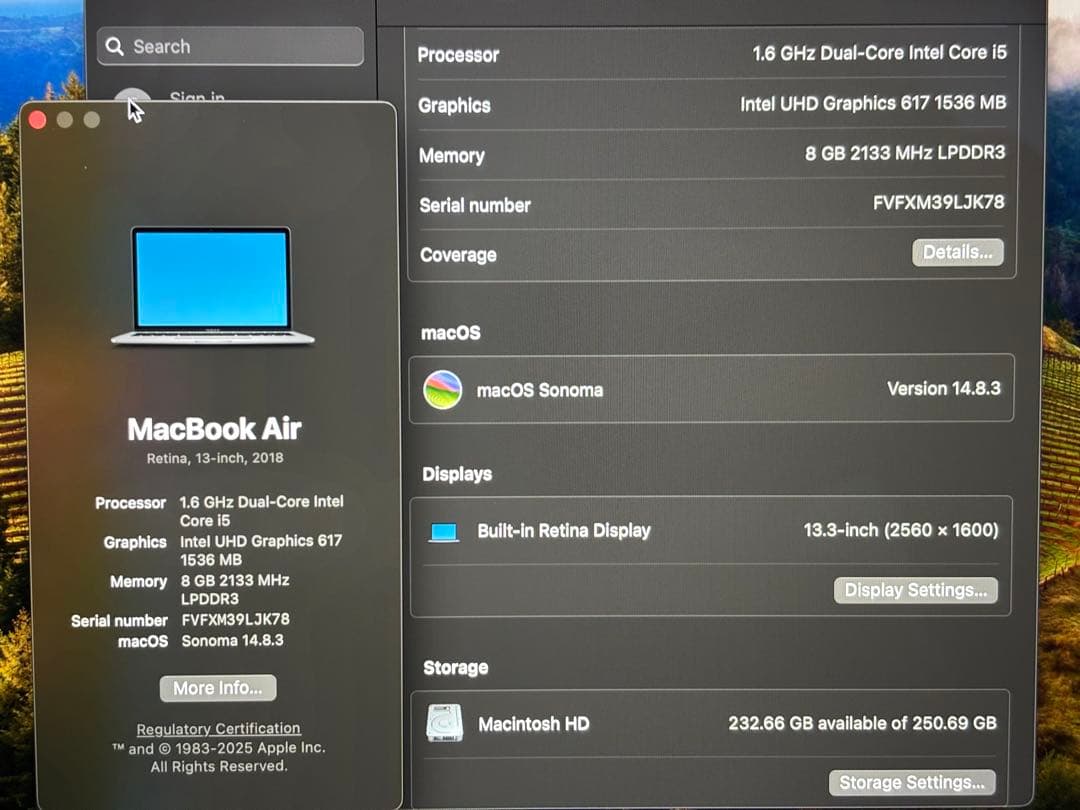 Macbook Air 13インチ　A1932 256GB Retina