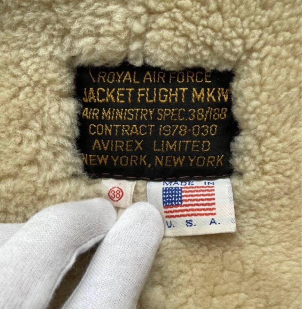 美品！¿ アヴィレックス　アーヴィン　ジャケット / B-3 USA製 38