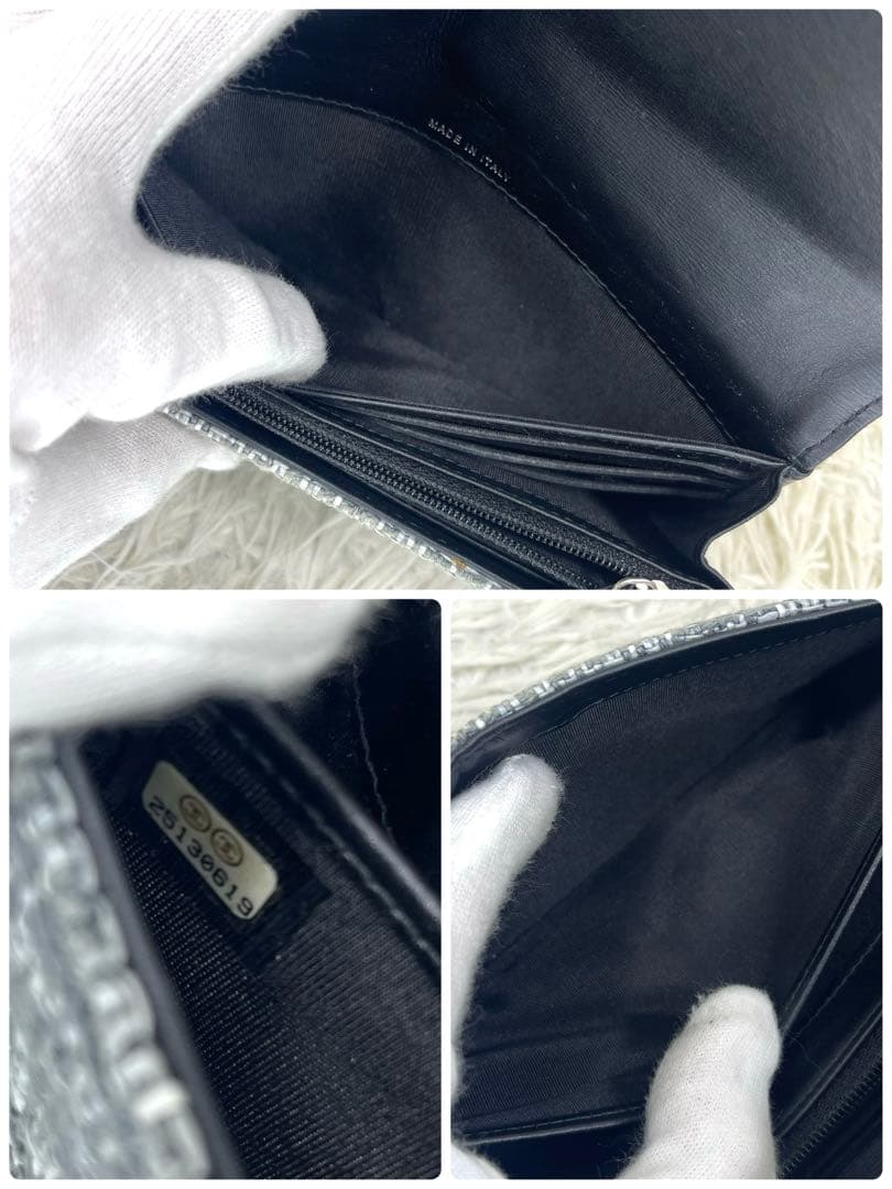 美品‼️CHANEL シャネル　長財布　ドーヴィル ツイード　ココマーク　レザー