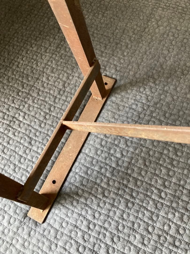 錆鉄　作業台　鉄柵　車止め　鉄棚　古鉄　超メルカリ市中　20000→18000