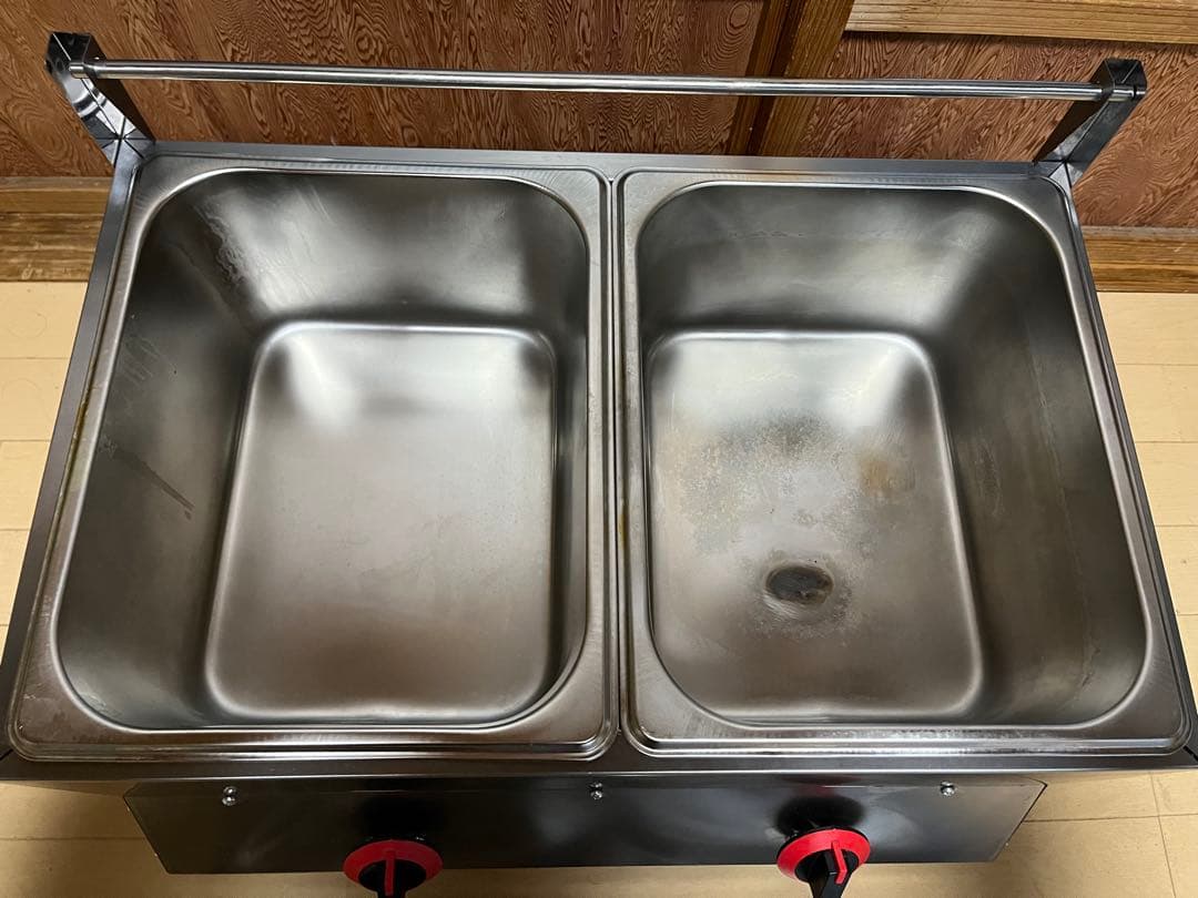 業務用2口卓上ガスフライヤー　2槽式　LPガス　油量10L×2 厨房機器