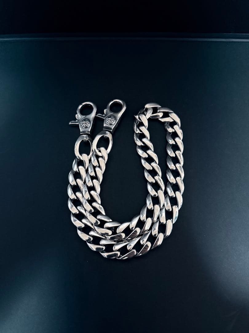 ウォレットチェーン クラシック ダブルクリップ シルバー