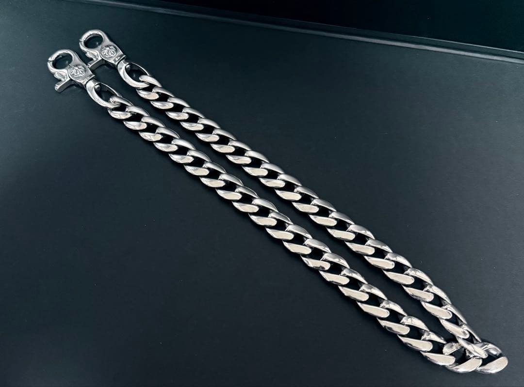 ウォレットチェーン クラシック ダブルクリップ シルバー