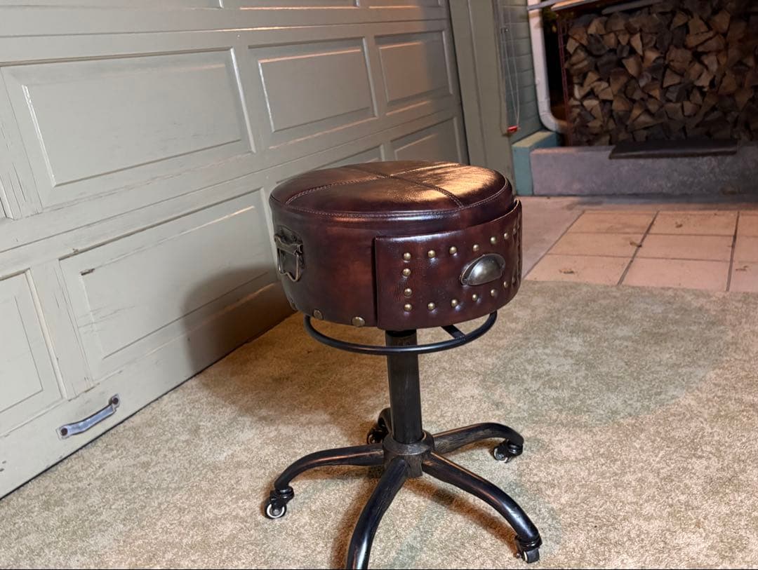 ヴィンテージ ガス圧昇降式 キャスター付き スツール Craftsman