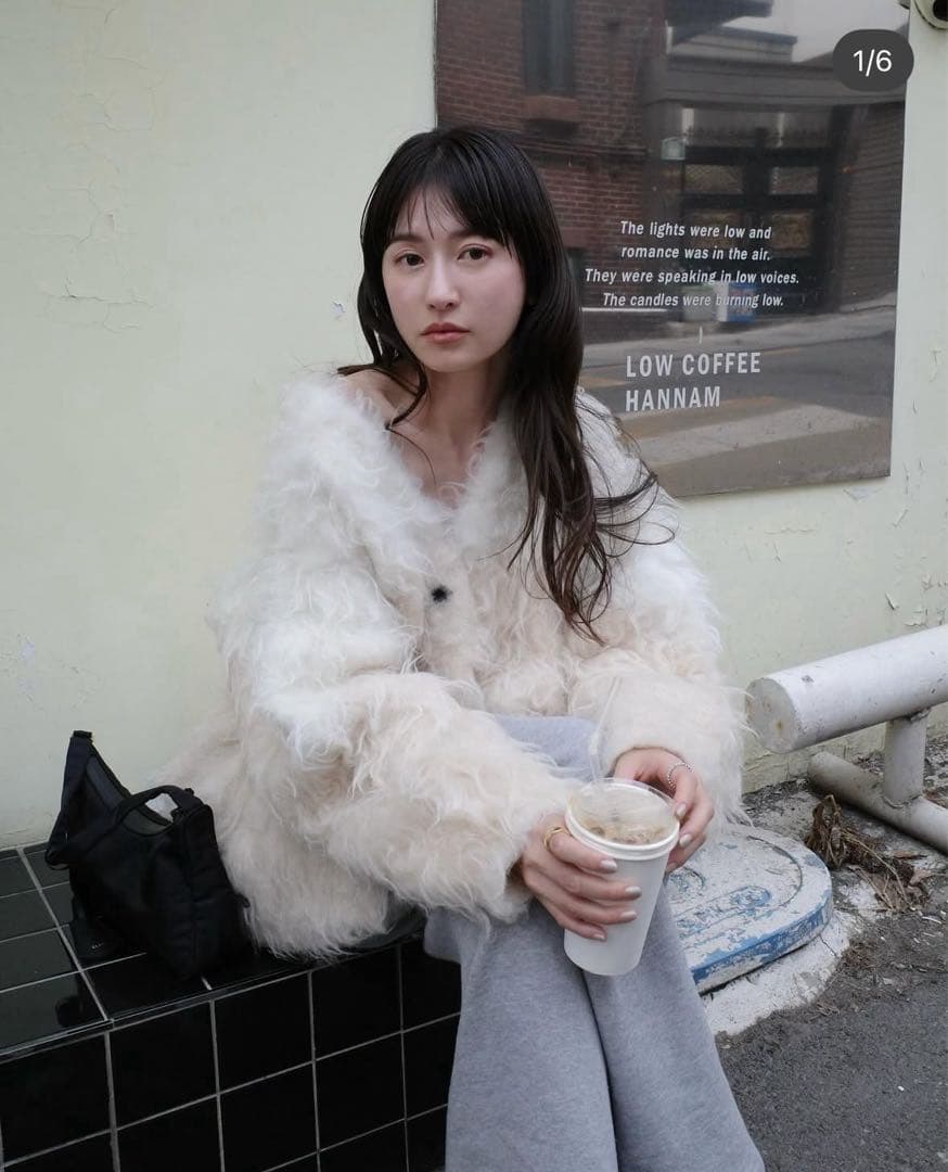 CLANE 【BI COLOR SHAGGY KNIT CARDIGAN】