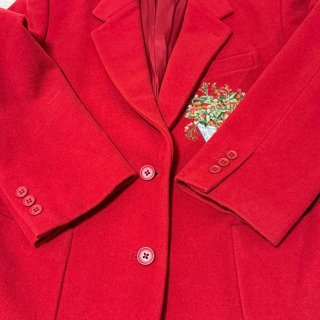 カネコイサオ　花柄刺繍ジャケット 赤　オーバーサイズ　ピンクハウス　ゆったり