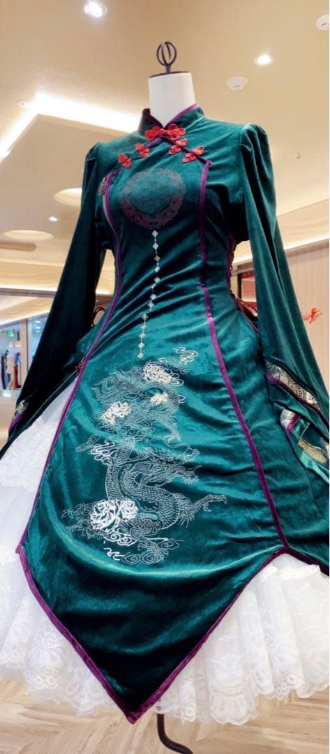 ozzoneste オッズオネスト　雪籠りワンピース　チャイナワンピース　中華